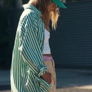 Free People We The Free Freddie Striped Shirt Size Small